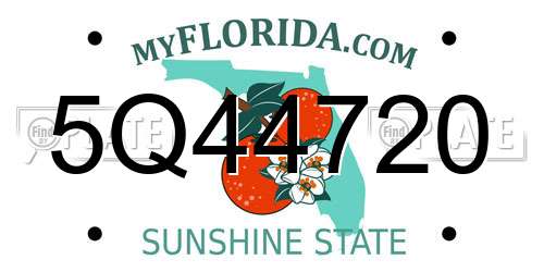 5Q44720 Florida License Plate