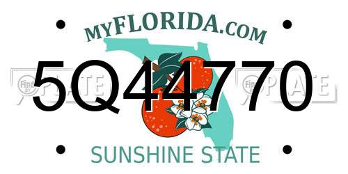 5Q44770 Florida License Plate