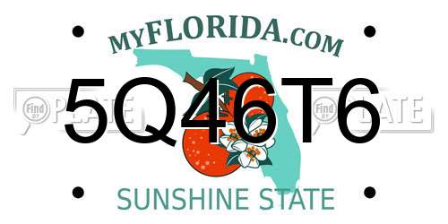 5Q46T6 Florida License Plate
