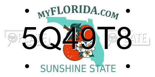 5Q49T8 Florida License Plate