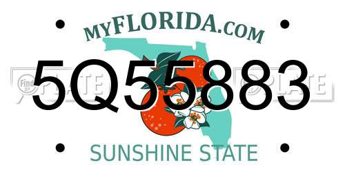 5Q55883 Florida License Plate