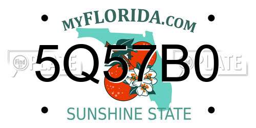 5Q57B0 Florida License Plate