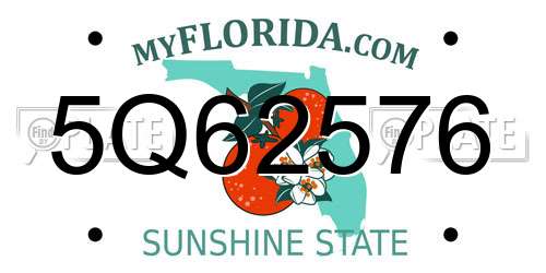 5Q62576 Florida License Plate