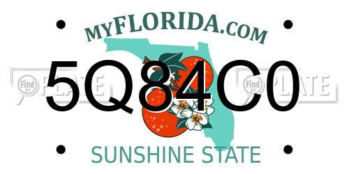 5Q84C0 Florida License Plate