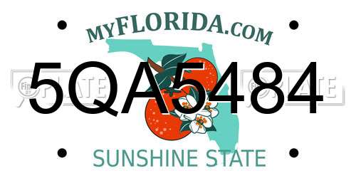 5QA5484 Florida License Plate