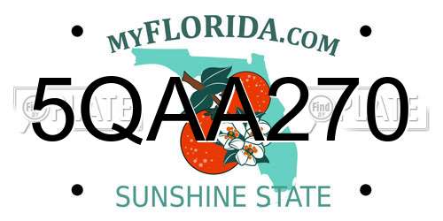 5QAA270 Florida License Plate