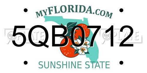 5QB0712 Florida License Plate