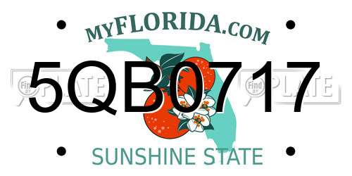 5QB0717 Florida License Plate