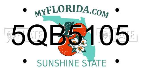 5QB5105 Florida License Plate