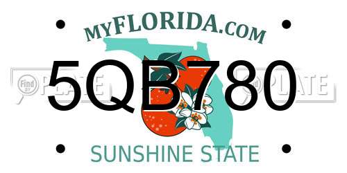 5QB780 Florida License Plate