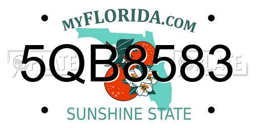 5QB8583 Florida License Plate