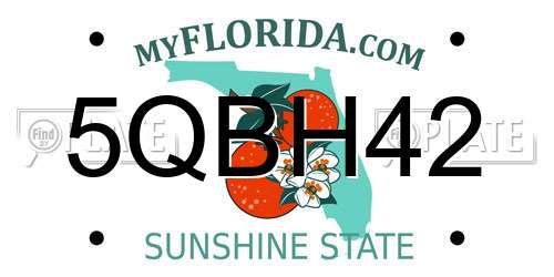 5QBH42 Florida License Plate