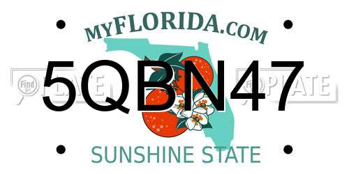 5QBN47 Florida License Plate