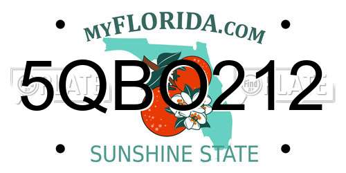 5QBO212 Florida License Plate