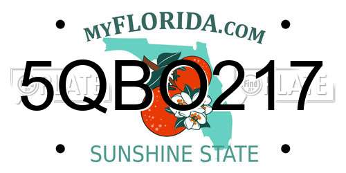 5QBO217 Florida License Plate