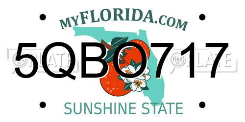 5QBO717 Florida License Plate