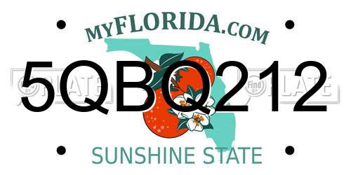 5QBQ212 Florida License Plate