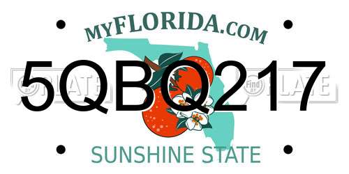 5QBQ217 Florida License Plate