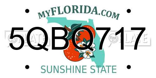 5QBQ717 Florida License Plate