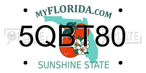 5QBT80 Florida License Plate