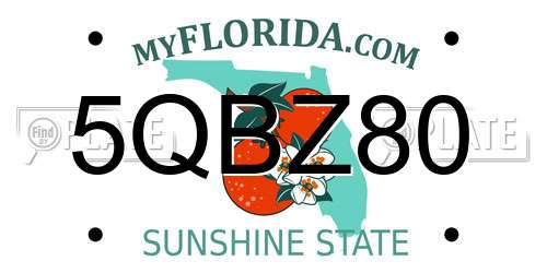 5QBZ80 Florida License Plate