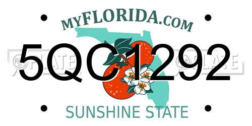 5QC1292 Florida License Plate