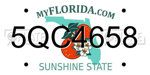 5QC4658 Florida License Plate