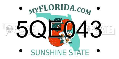 5QE043 Florida License Plate