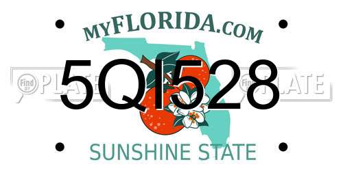 5QI528 Florida License Plate