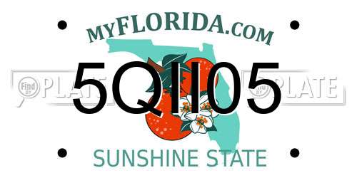 5QII05 Florida License Plate