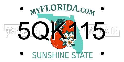 5QK115 Florida License Plate