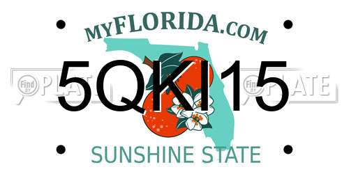 5QKI15 Florida License Plate