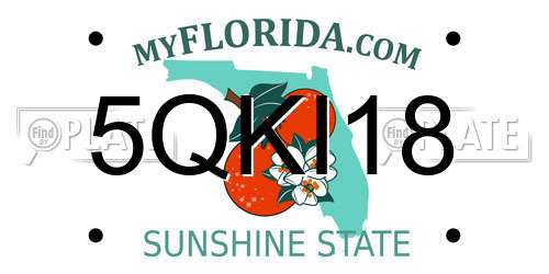 5QKI18 Florida License Plate