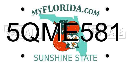 5QME581 Florida License Plate