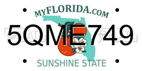 5QME749 Florida License Plate