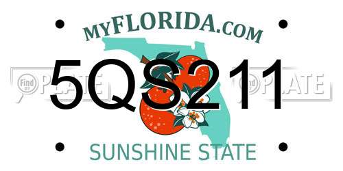 5QS211 Florida License Plate