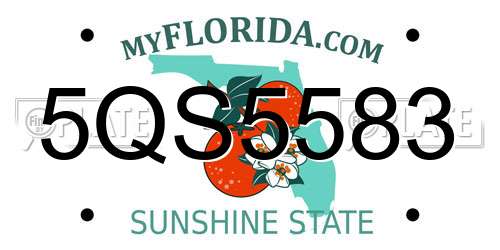 5QS5583 Florida License Plate