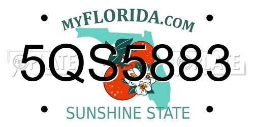 5QS5883 Florida License Plate