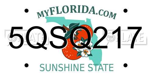 5QSQ217 Florida License Plate