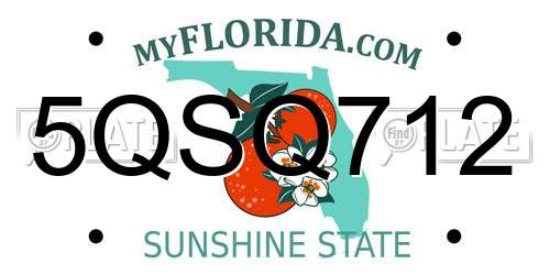 5QSQ712 Florida License Plate