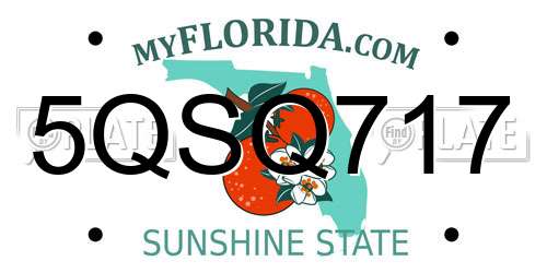 5QSQ717 Florida License Plate