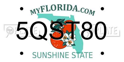 5QST80 Florida License Plate