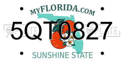 5QT0827 Florida License Plate