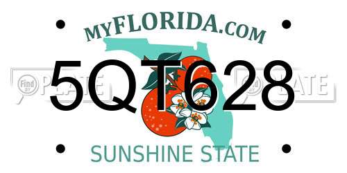5QT628 Florida License Plate