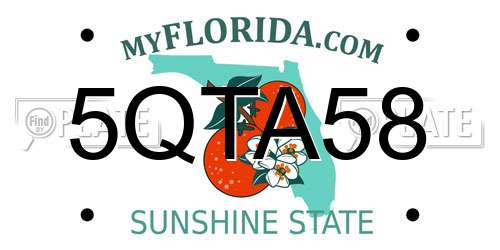 5QTA58 Florida License Plate