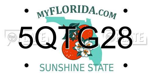5QTG28 Florida License Plate