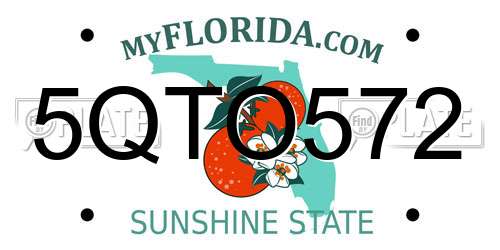 5QTO572 Florida License Plate