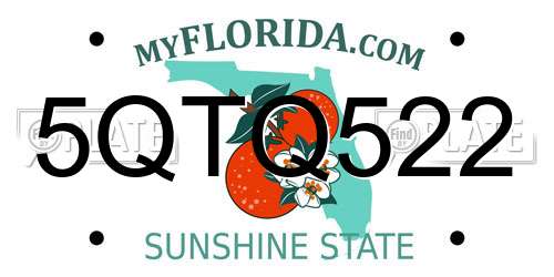 5QTQ522 Florida License Plate