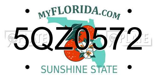 5QZ0572 Florida License Plate