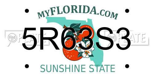 5R63S3 Florida License Plate